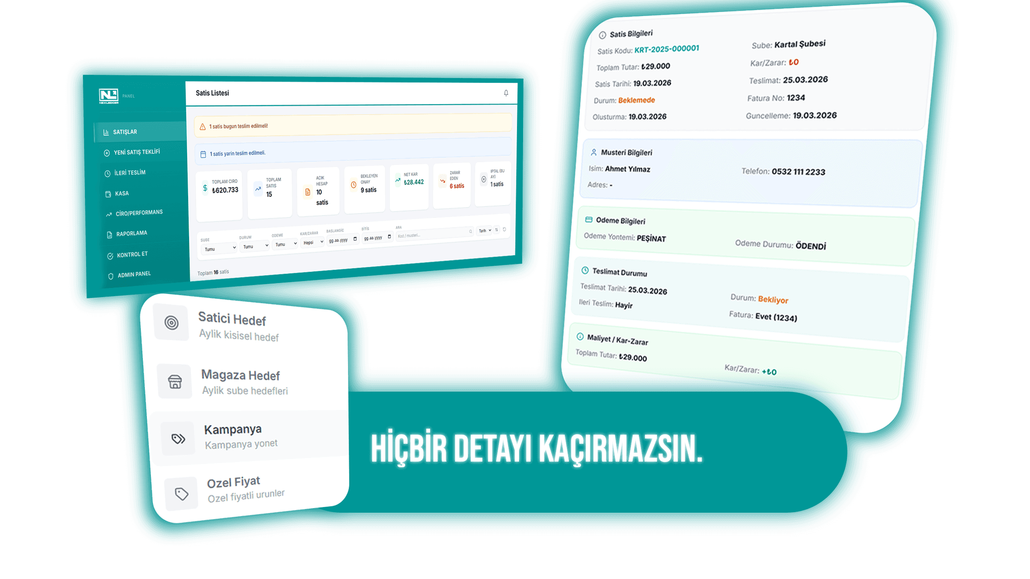 NexLedger - Satis Takip ve Yonetim Paneli